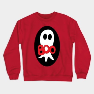 Cute Halloween ghost cartoon with BOO text Crewneck Sweatshirt